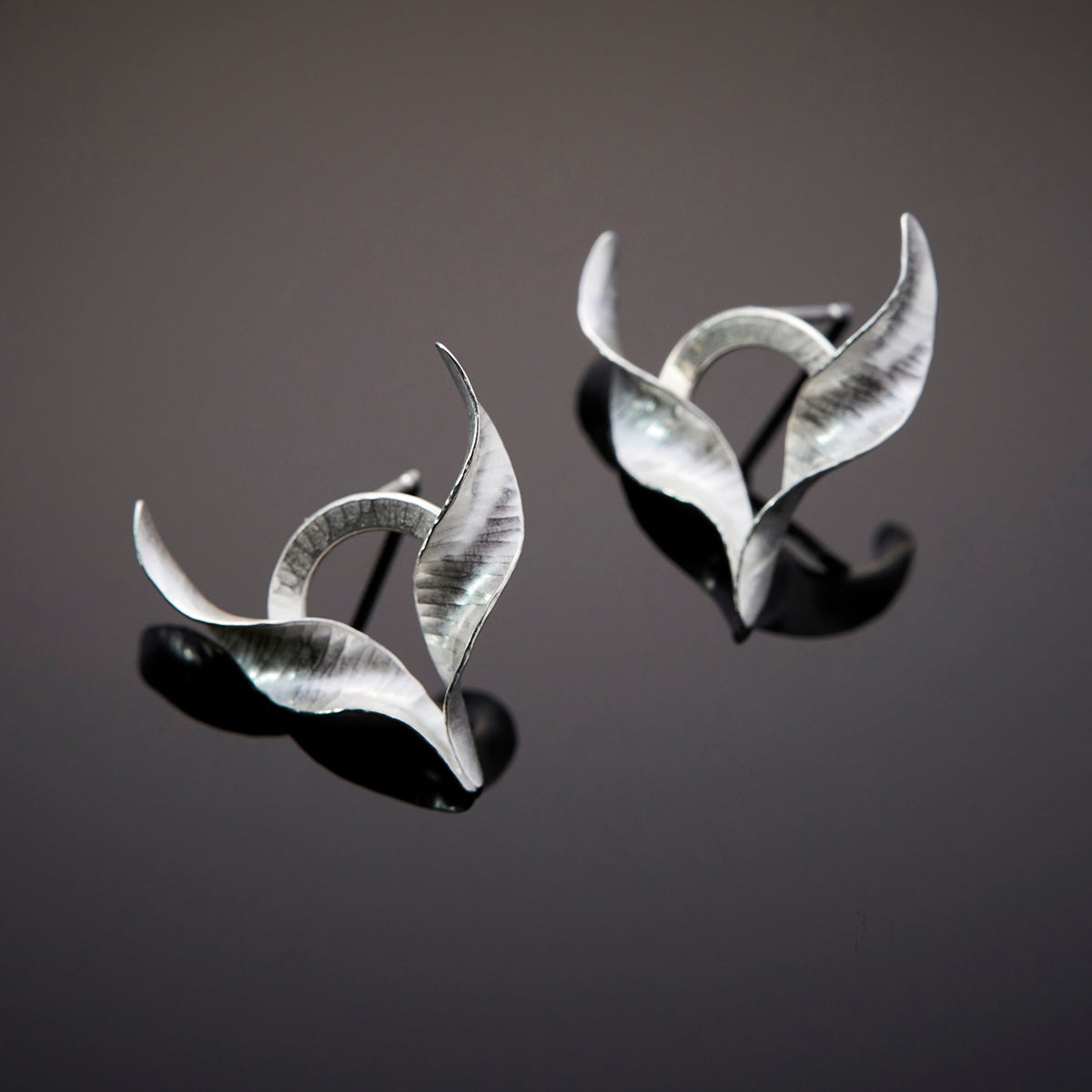 Silver Wings stud earrings